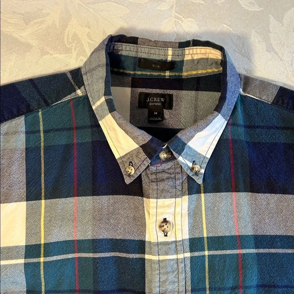 J. Crew Men's Multicolor Plaid Button-Down Shirt size medium, slim